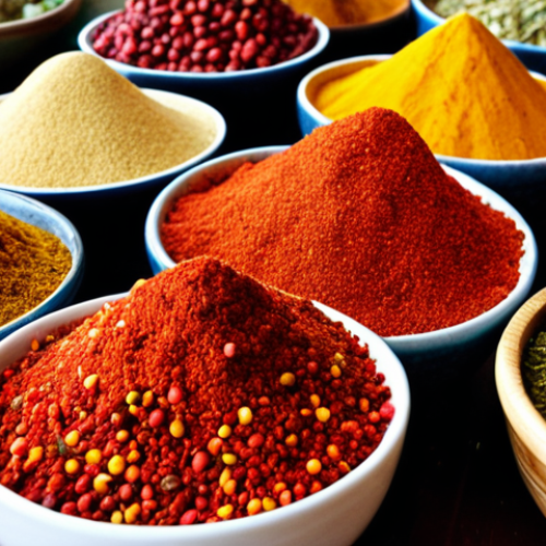 **Prompt:** A close-up shot of an abundant display of vibrant Turkish spices, featuring deep red sumac, bright green dried mint, and warm, earthy pul biber. The spices are arranged aesthetically in small, open bowls or traditional sacks, emphasizing their rich colors and textures. A wooden spoon or a hand gently hovers over them, conveying a sense of discovery and the overwhelming sensory experience of a spice market, blending into a cozy, inviting home kitchen atmosphere. The lighting is soft and warm, highlighting the aromatic quality of the spices.