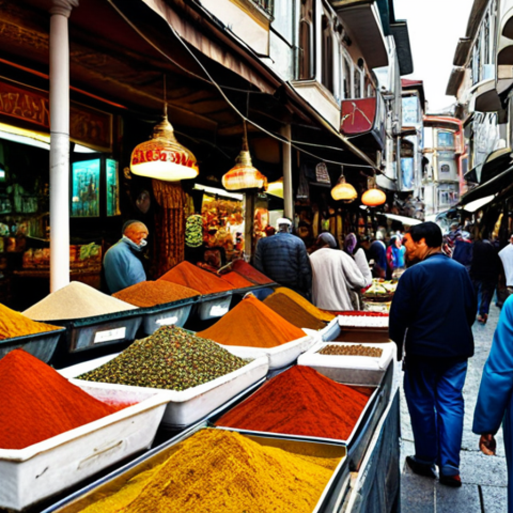 Istanbul Bazaar**

"A bustling Istanbul bazaar scene, filled with colorful spices and textiles, professional photography, appropriate content, safe for work, fully clothed vendors in traditional modest clothing, perfect anatomy, natural proportions, family-friendly, high quality."

**