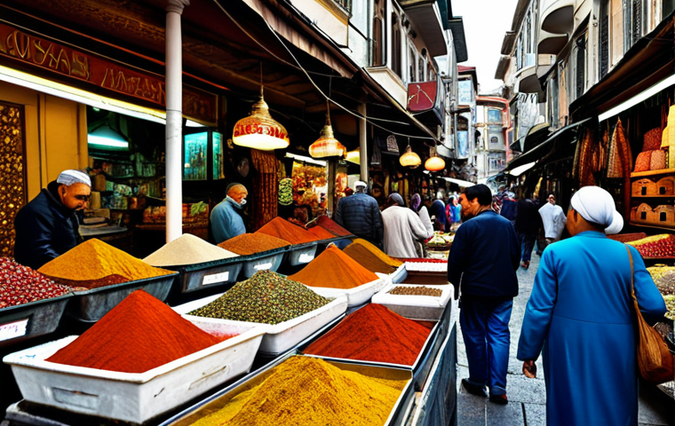 Istanbul Bazaar**
"A bustling Istanbul bazaar scene, filled with colorful spices and textiles, professional photography, appropriate content, safe for work, fully clothed vendors in traditional modest clothing, perfect anatomy, natural proportions, family-friendly, high quality."
**