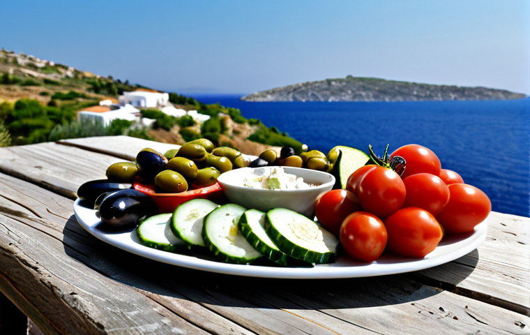 튀르키예 지역별 특산물 - Aegean Coast Mezze Platter**
"A beautifully arranged mezze platter showcasing the abundance of the ...