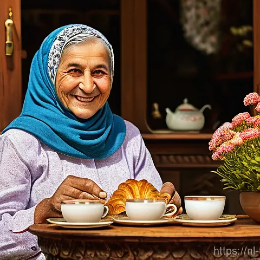 튀르키예 국민 성향과 특징 - **Prompt 1: The Warmth of Turkish Hospitality and Shared &Ccedil;ay**
    "A vibrant, inviting image of a d...