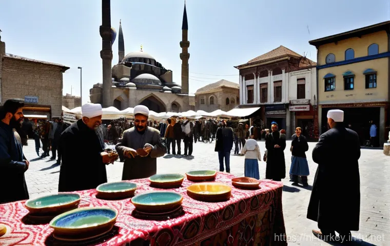 튀르키예 아르메니아 역사적 갈등 - A Glimpse into Ottoman Coexistence**
"A vibrant and bustling market square in a historical Anatolia...