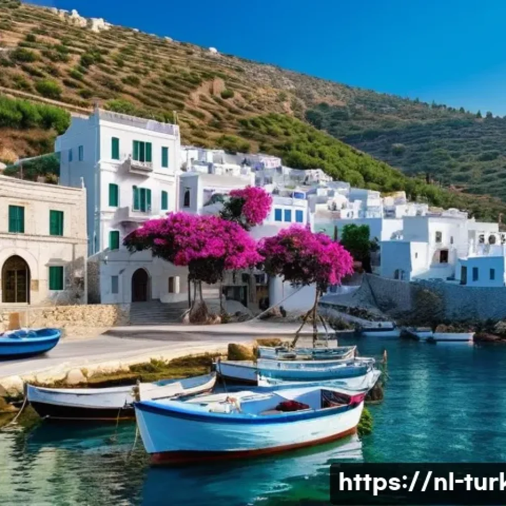 튀르키예 주요 해양 관광 명소 - **Aegean Coastal Serenity:** A picturesque, sun-drenched Aegean coastal town in Turkey. White-washed...