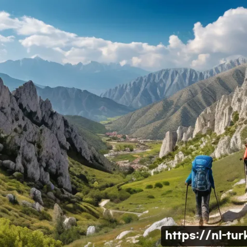 튀르키예의 주요 하이킹 트레일 - A breathtaking panoramic view of the Taurus Mountains during spring, featuring rugged steep cliffs a...